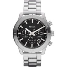 Fossil CH2814 Keaton Steel Chronograph Silver Black Men's Watch