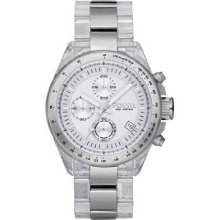 Fossil Clear Watch In Clear Silver