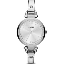 FOSSIL FOSSIL Georgia Three Hand Stainless Steel and Leather Watch - White