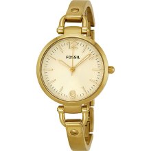 Fossil Georgia Champagne Dial Gold-tone Ladies Watch ES3084