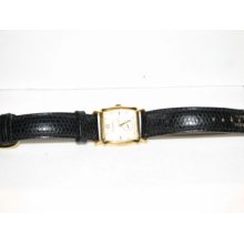 Fossil Goldtone Watch w/Sub-dial & Snakeskin Band