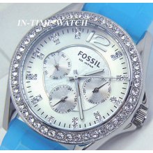 Fossil Lady's Japan Quartz Mvt. Stones Es2524 Wr