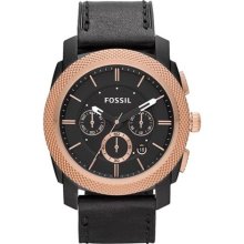 Fossil Machine Leather - Black Men's watch #FS4715