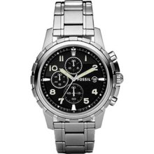 Fossil Men's Fs4542 Stainless Steel Bracelet Black Analog Dial Chronograph Watch