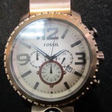 Fossil Men's Watch Chrono All Stainless S S Two Tone Original Japan