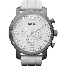 Fossil Nate White Silicone Watch