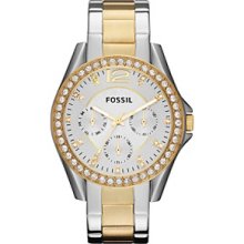 Fossil Riley Two-Tone Stainless Steel Watch Women's