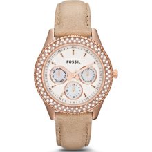 Fossil Stella Multifunction Leather Watch Sand - ES3104