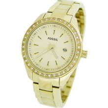 Fossil Watch Es3107 Mini Stella Gold-tone Stainless Bracelet Boxed With Tags