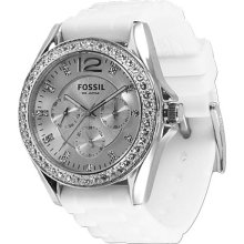 Fossil White Silicon Watch in White