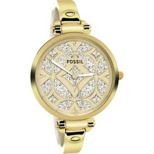 Fossil Women's Georgia ES3293 Gold Stainless-Steel Analog Quartz ...