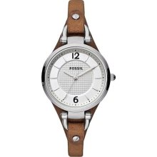 Fossil Women's Leather ES3060 Brown Calf Skin Analog Quartz Watch with