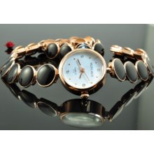 Free Shippingvintage Gorgeous Gold Color Quartz Watch Braceletspw002