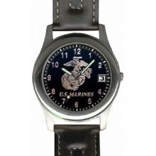 Frontier Watches US Marines Deluxe Leather Strap Watch