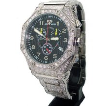 Fully Paved Mens Aqua Master Diamond Watch 17.65ct