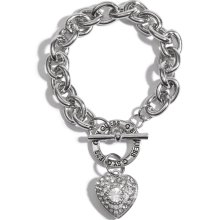 G by GUESS Rhinestone Heart Toggle Bracelet