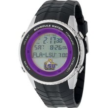 Game Time Lsu Tigers Stainless Steel Digital Schedule Watch - Men