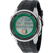 Game Time Miami Hurricanes Stainless Steel Digital Schedule Watch -