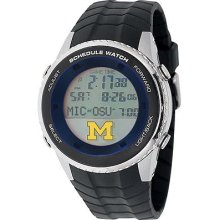 Game Time Michigan Wolverines Stainless Steel Digital Schedule Watch -