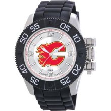 Game Time Nhl-Bea-Cal Men'S Nhl-Bea-Cal Beast Calgary Flames Round Analog Watch