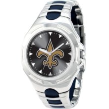 Game Time Watch, Mens New Orleans Saints Black Rubber and Stainless St