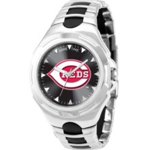 Game Time Watch, Mens Cincinnati Reds Black Rubber and Stainless Steel