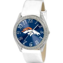 Game Time White Nfl-Gli-Den Women'S Nfl-Gli-Den Glitz Classic Analog Denver Broncos Watch