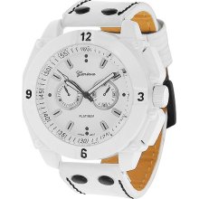 Geneva Platinum Men's Decorative Chronograph Strap Watch