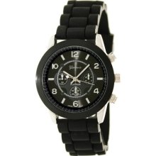 Geneva Platinum Women's 2643.Silver.Black Black Silicone Quartz W ...