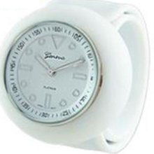 Geneva Platinum Women's 9512.White White Rubber Quartz Watch with White Dial