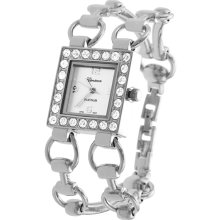 Geneva Platinum Women's CZ Double-bracelet Watch (Gold)