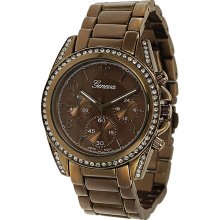 Geneva Platinum Women's Rhinestone Chronograph-style Link Watch (Women's Rhinestone Chronograph-style Link Watch)