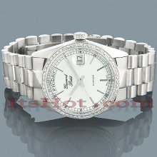 Geneve Watches Solid White Gold Watch w Diamonds 0.75ct