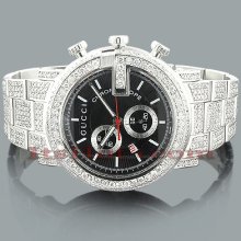 Genuine Mens Gucci Chrono Diamond Watch 15ct