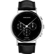 Georg Jensen Men's Automatic Chronograph 307 - Black Dial - Koppel