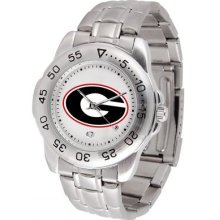 Georgia Bulldogs Sport Steel Band Men's Watch