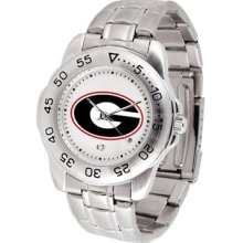 Georgia Bulldogs UGA Men's Stainless Steel Logo Watch