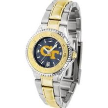 Georgia Tech Yellow Jackets Competitor Anochrome Dial Two Tone Band