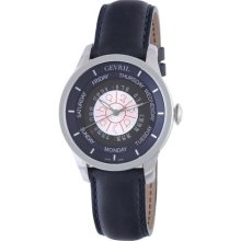 Gevril Men's 2000 Automatic Stainless Steel Blue Hand Made Leathe ...