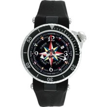 Gio Monaco Men's 370-P01 Poseidon Black Dial Automatic Rubber Com ...