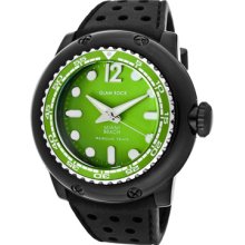 Glam Rock Watches Men's Miami Beach Light Green Dial Black Silicone B