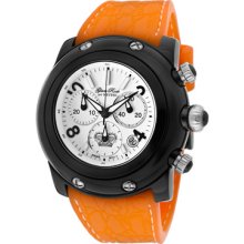 Glam Rock Watches Women's Miami Chronograph White Dial Orange Silicone