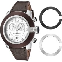 Glam Rock Watches Women's Sobe-Mood Chronograph White Dial Brown Saffi