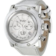 Glam Rock Women's GR10197 Miami Chronoraph White Dial Silver Color Leather Watch