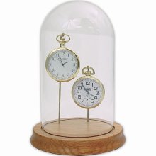 Glass Pocket Watch Display Dome, Double Hook, 4 x 7