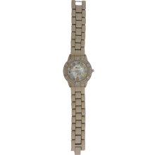 Gold Aluminum Finish Daisy Bracelet Watch w/ Mother of Pearl Dial