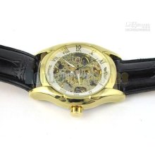 Golden Mechanical Watch Men's Luxury Wirst Watch Alloy Belt Automati