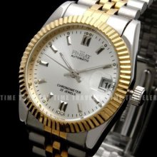 Golden Men Mens Automatic Mechanical Wrist Watch Date