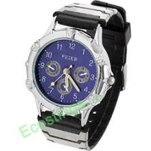 Good Cyaneous Dial Strap Men Quartz Wrist Watches