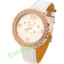 Good Jewelry Simulated Crystal Beads Inlay Quartz Watch -